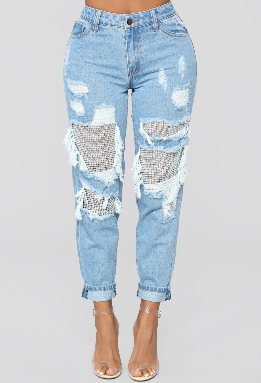 Fashion Nova Best Of You Boyfriend Jeans - Light
Blue Wash